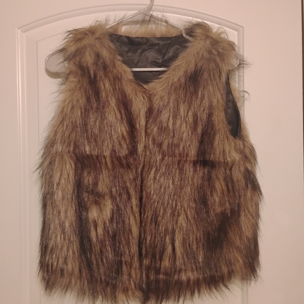 Faux Fur Vest in Brown